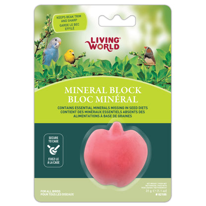 Bloc minéral Living World pour petits oiseaux, pomme rouge