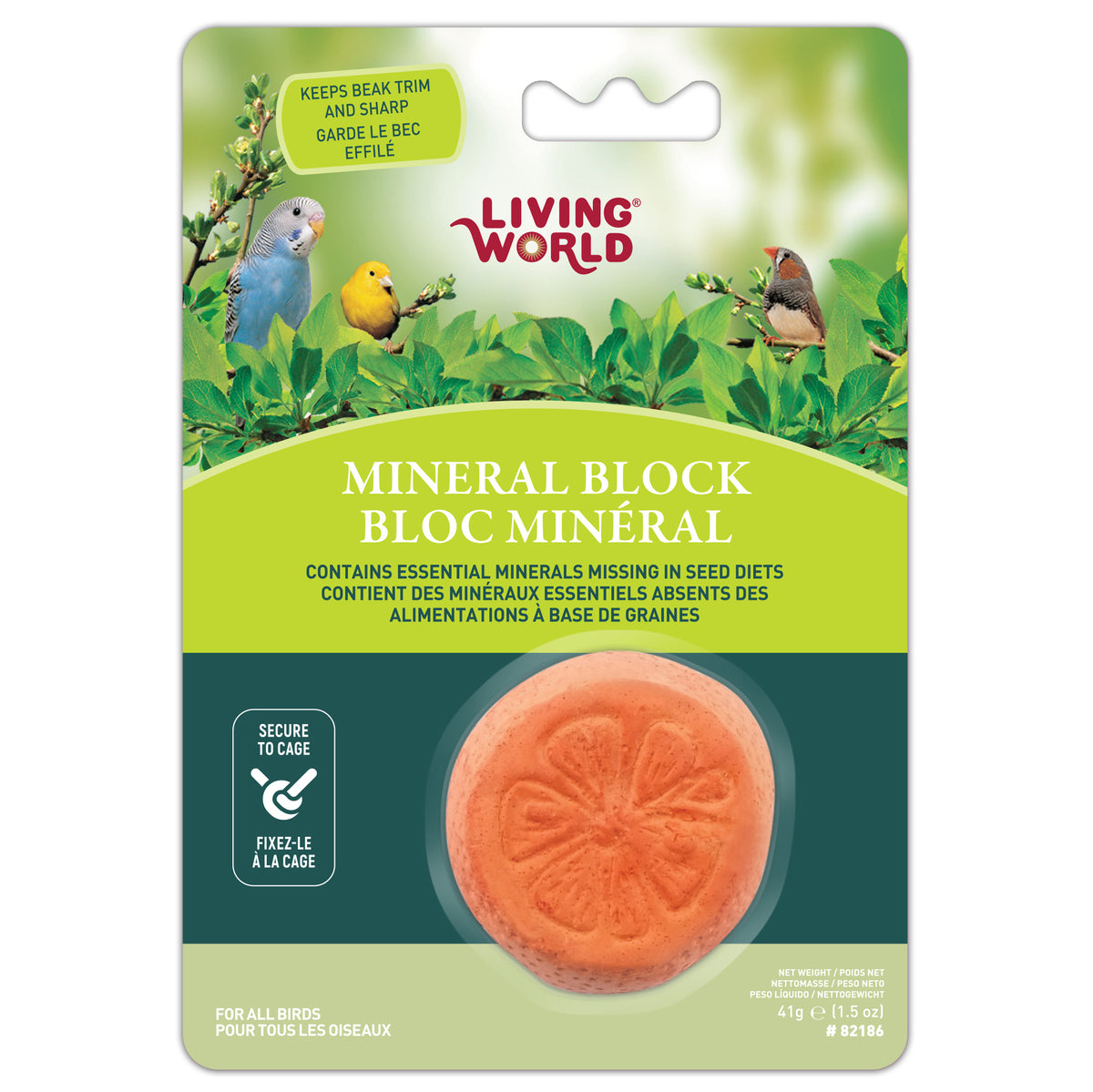 Bloc minéral Living World pour petits oiseaux, orange