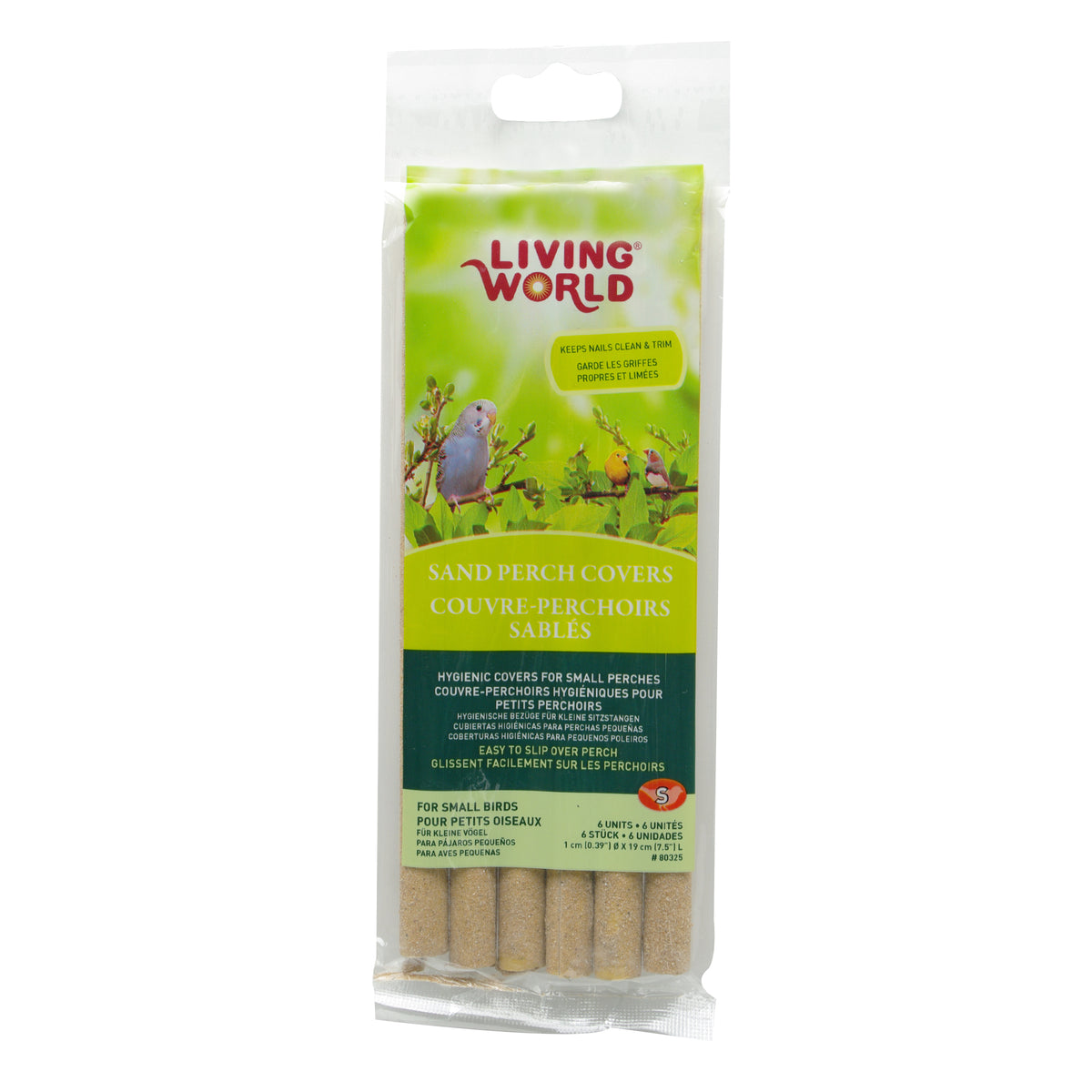Couvreperchoirs sablés Living World pour perchoirs étroits, paquet de 6