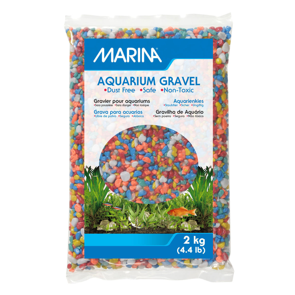 Gravier décoratif Marina, arcenciel, 2 kg (4,4 lb)
