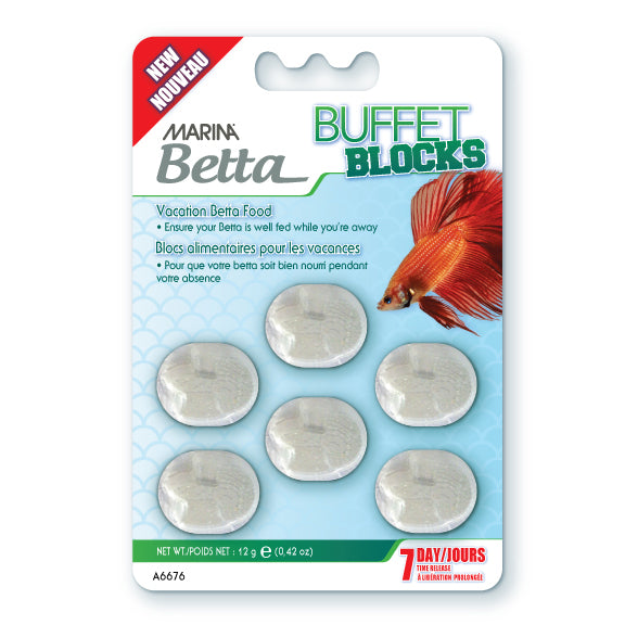Blocs alimentaires Marina Betta pour les vacances, paquet de 6, 12 g (0,42 oz)