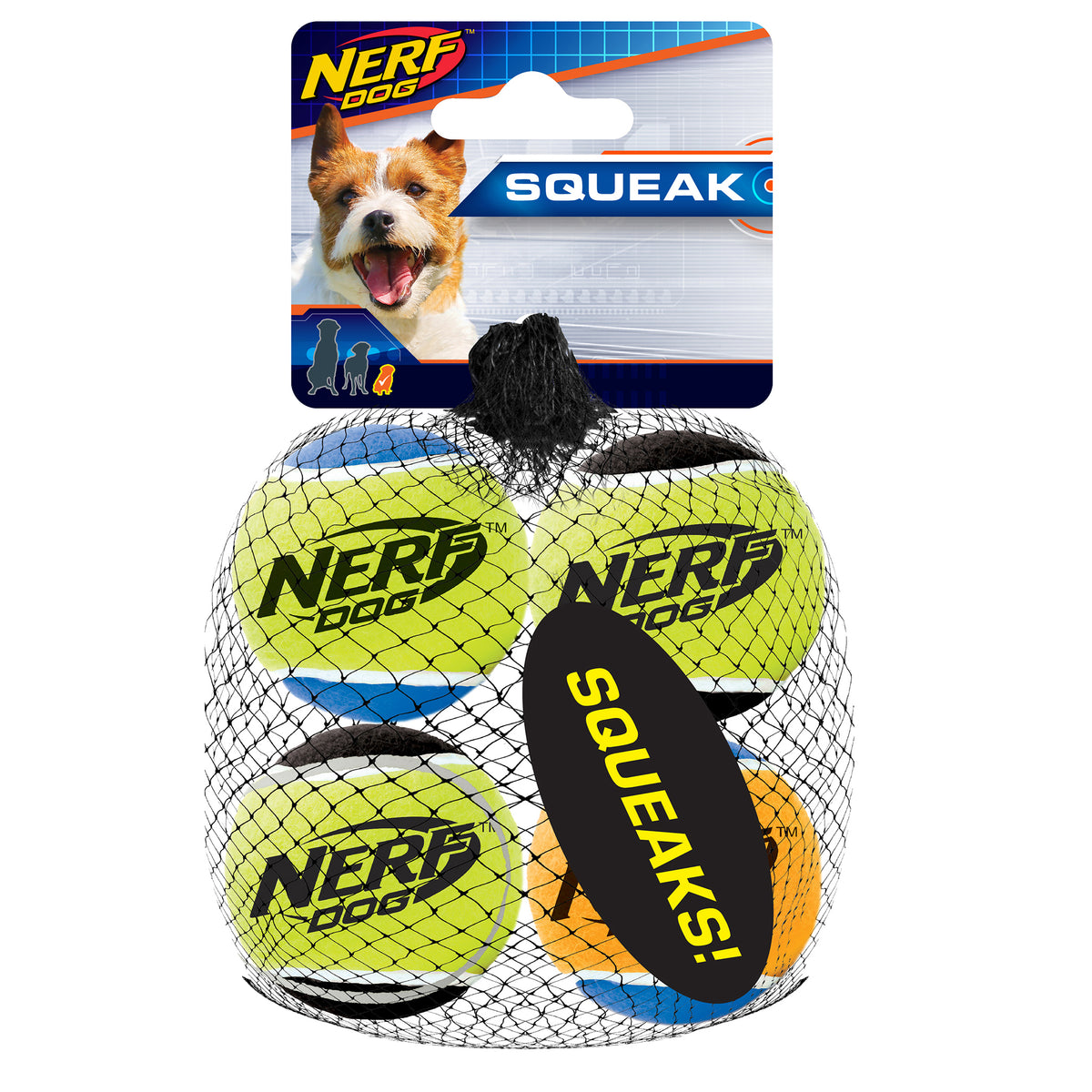 Balles de tennis sonores Nerf Dog, très petites, 4,4 cm (1,7 po), paquet de 4