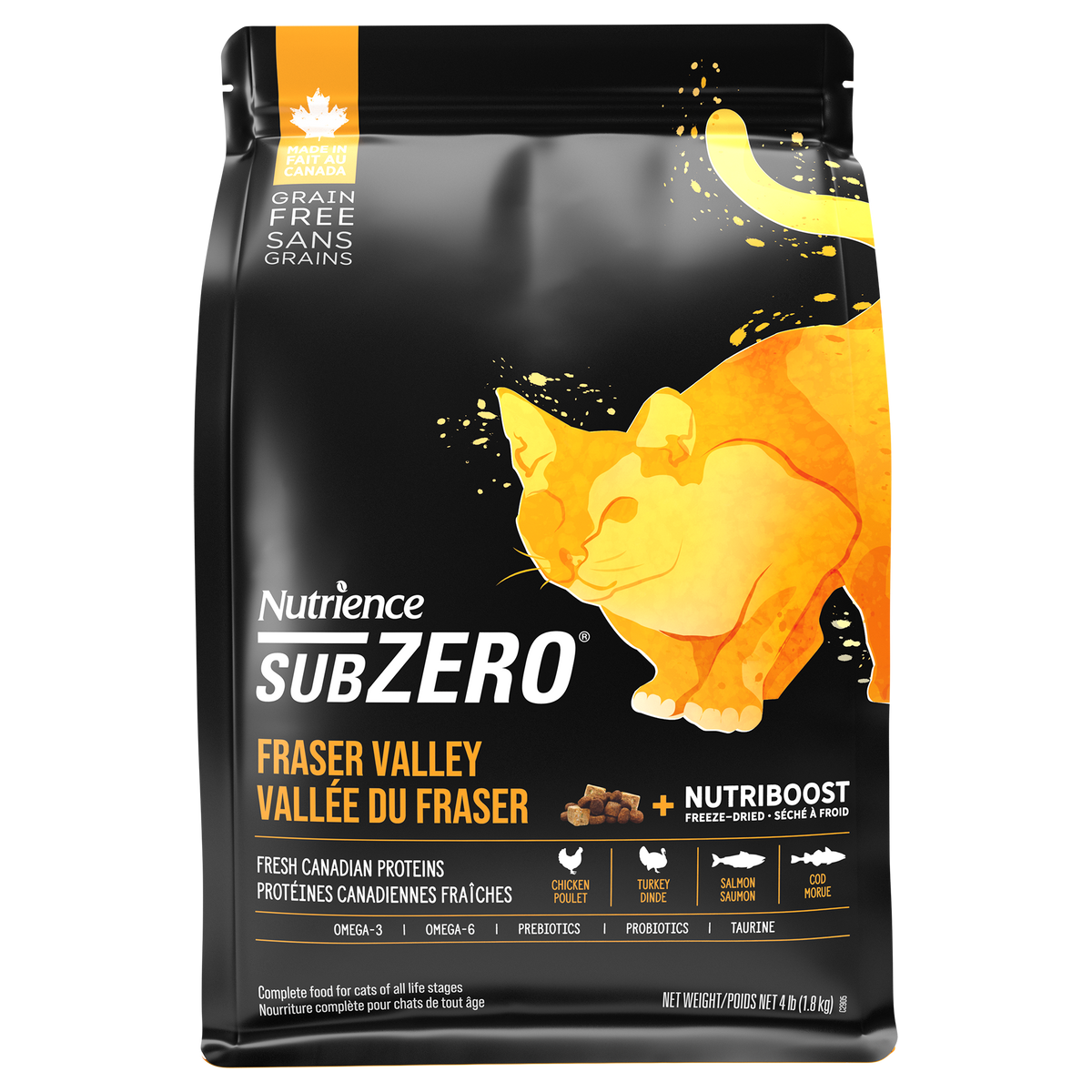 Nourriture Nutrience SubZero pour chats, Vallée du Fraser, 1,8 kg