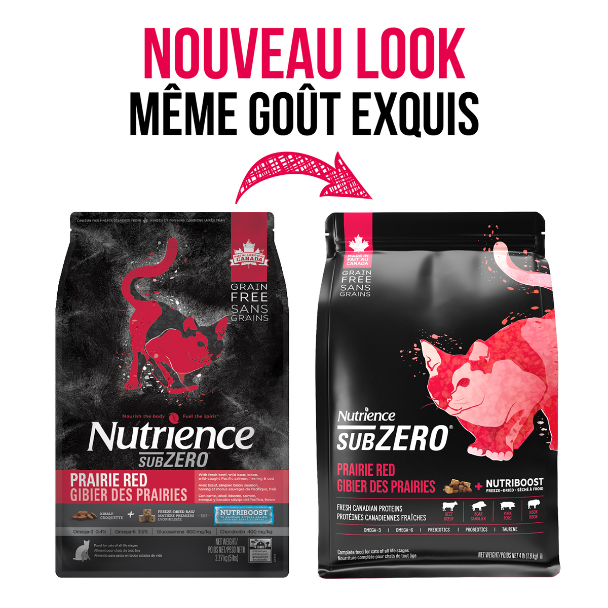 Nourriture Nutrience SubZero pour chats, Gibier des Prairies, 1,8 kg