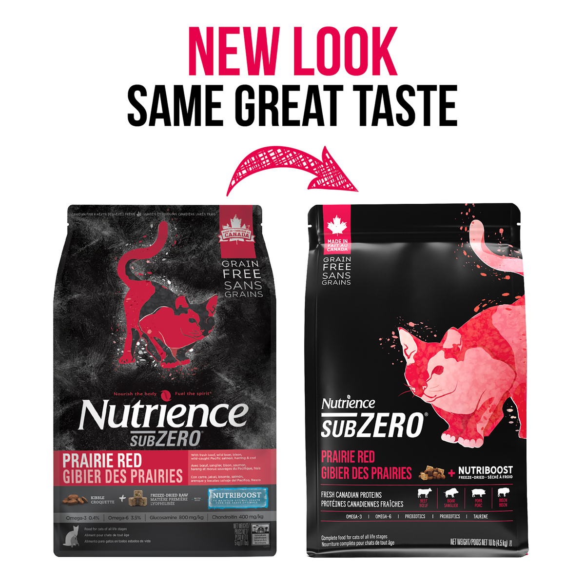 Nourriture Nutrience SubZero pour chats, Gibier des Prairies, 4,5 kg