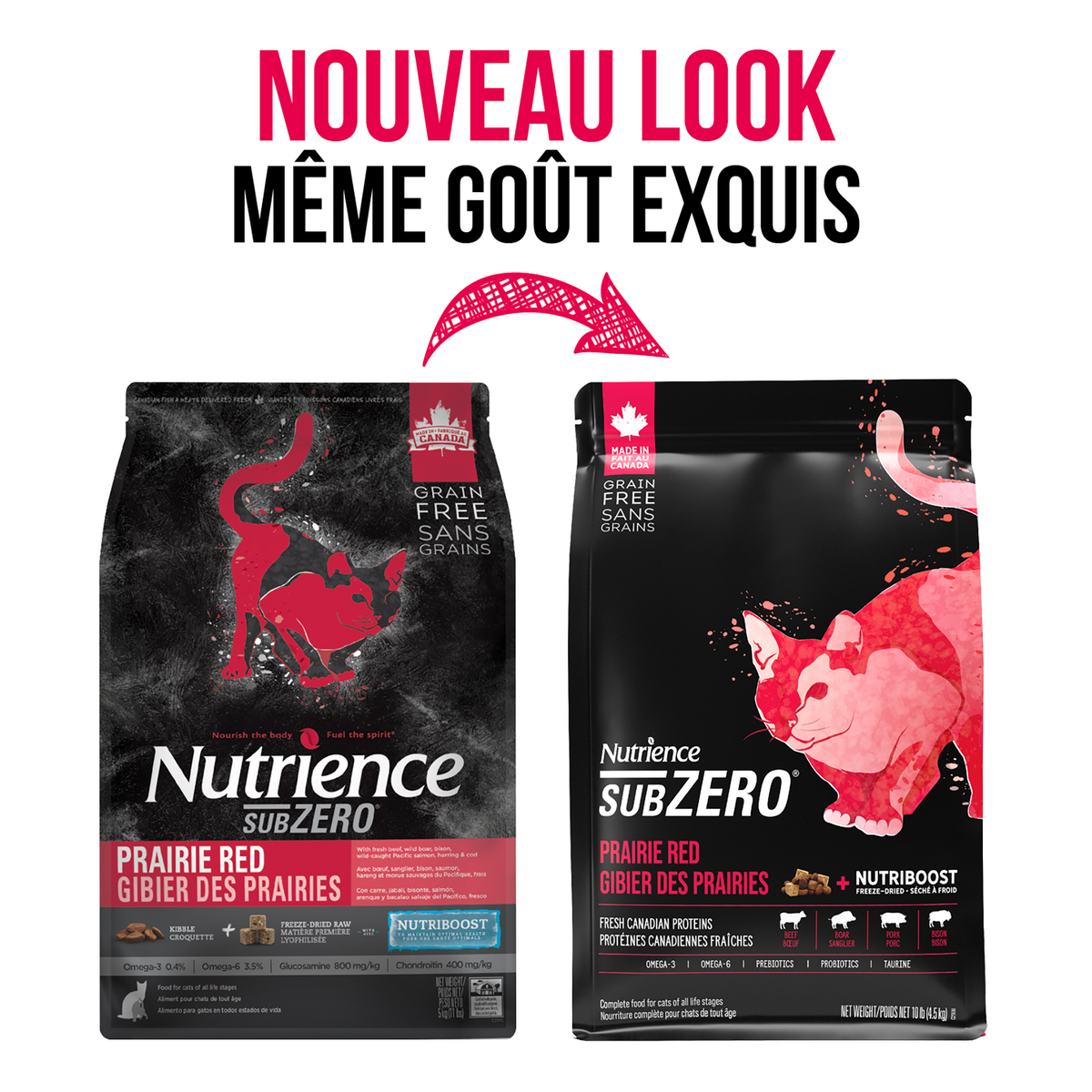 Nourriture Nutrience SubZero pour chats, Gibier des Prairies, 4,5 kg