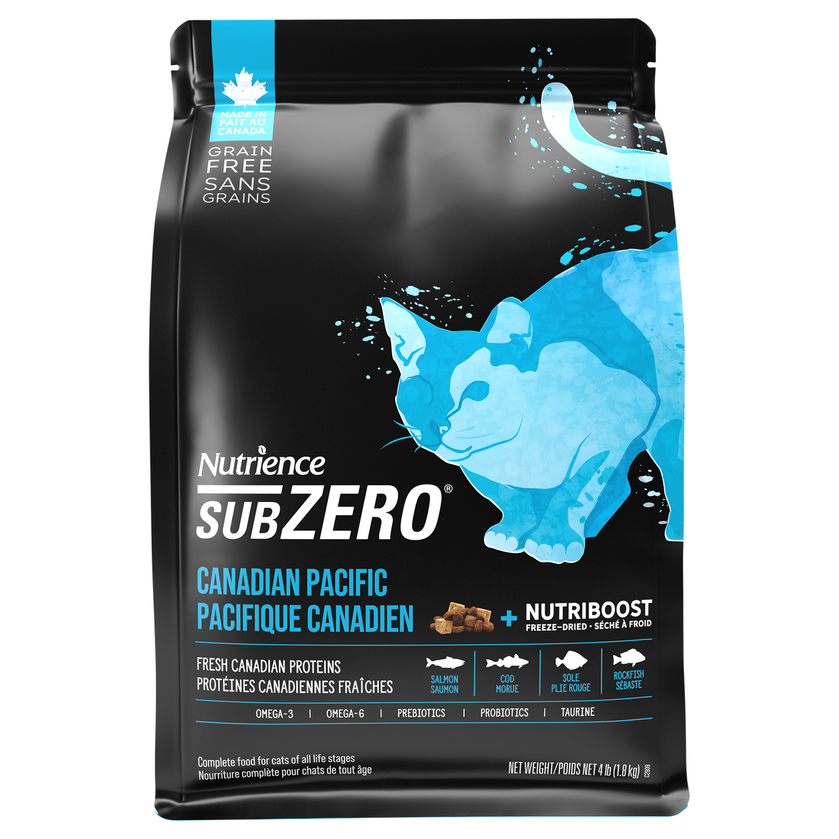 Nourriture Nutrience SubZero pour chats, Pacifique canadien, 1,8 kg