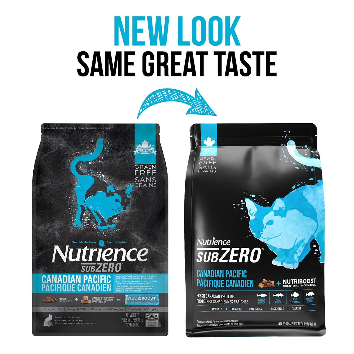 Nourriture Nutrience SubZero pour chats, Pacifique canadien, 1,8 kg