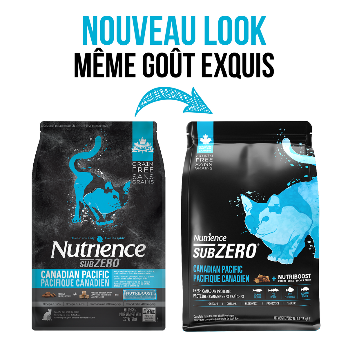 Nourriture Nutrience SubZero pour chats, Pacifique canadien, 1,8 kg