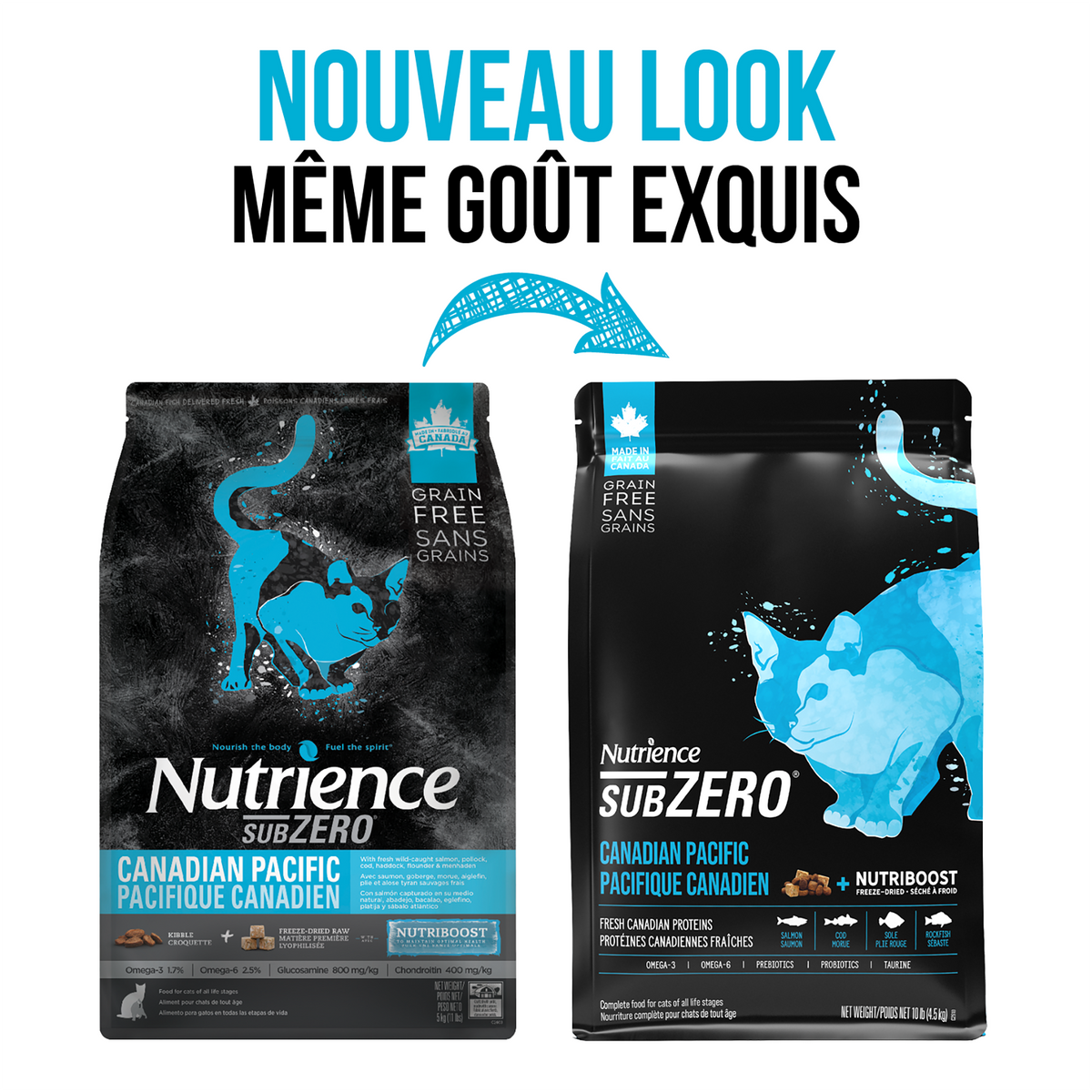 Nourriture Nutrience SubZero pour chats, Pacifique canadien, 4,5 kg