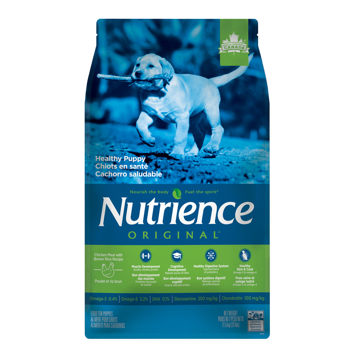 Aliment Nutrience Original pour chiots en santé, Poulet et riz brun, 11,5 kg (25 lbs)