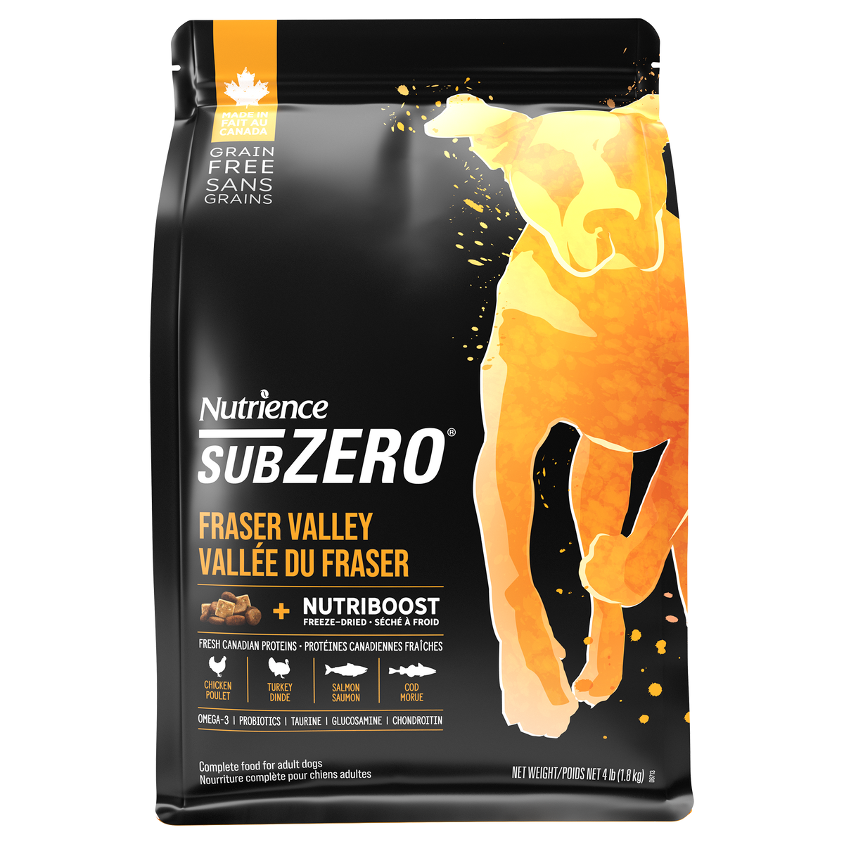 Nourriture Nutrience SubZero pour chiens, Vallée du Fraser, 1,8 kg