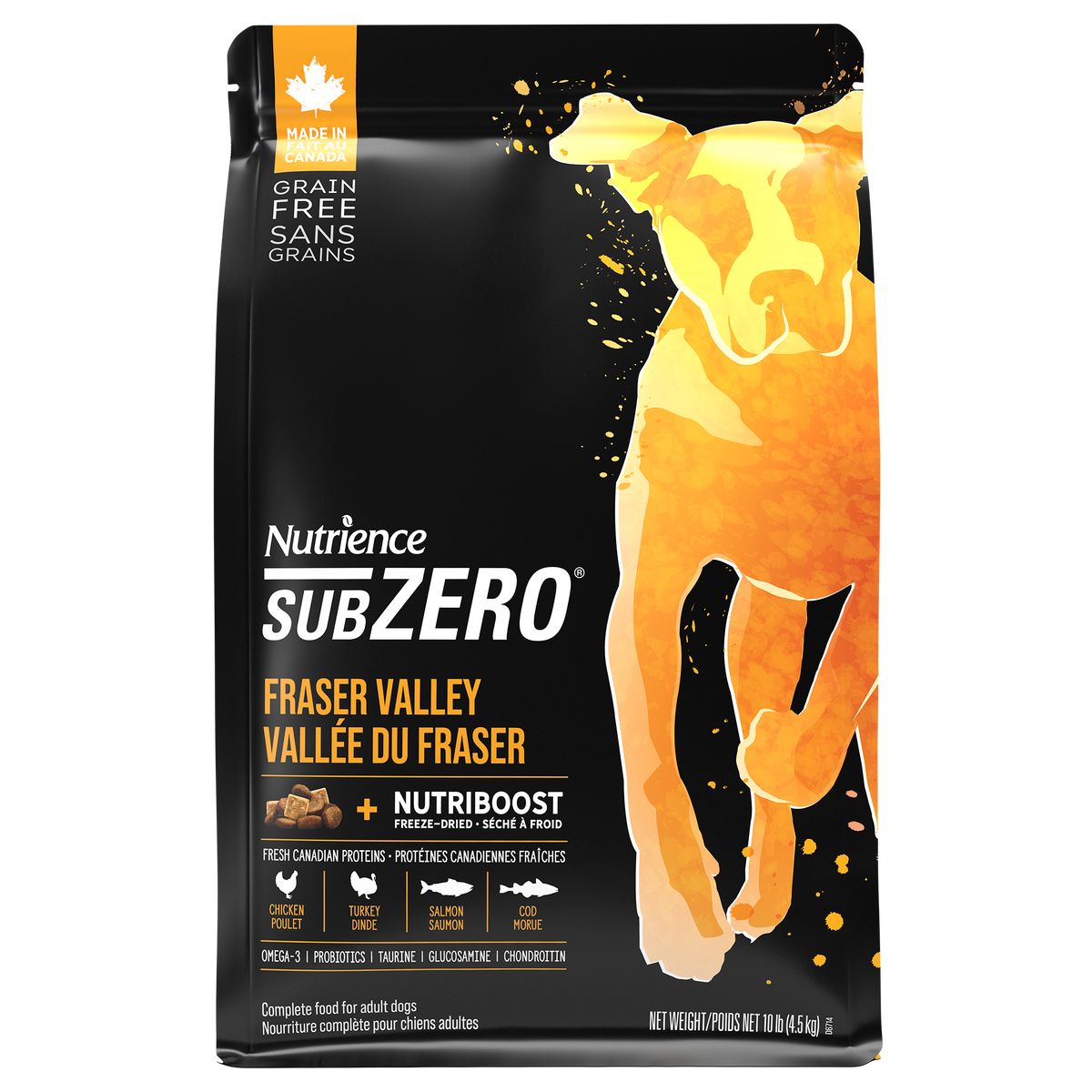Nourriture Nutrience SubZero pour chiens, Vallée du Fraser, 4,5 kg