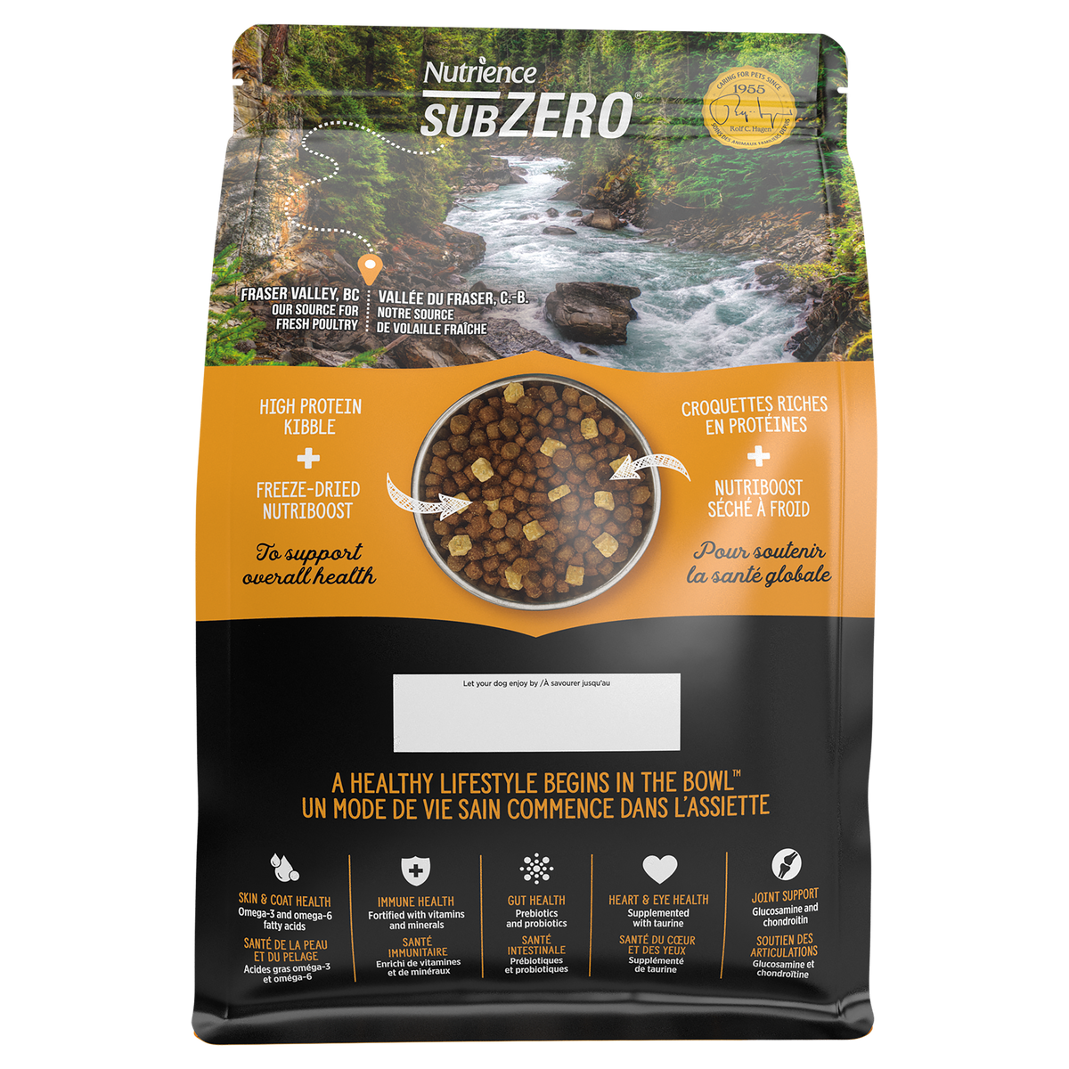 Nourriture Nutrience SubZero pour chiens de petite race, Vallée du Fraser, 4,5 kg