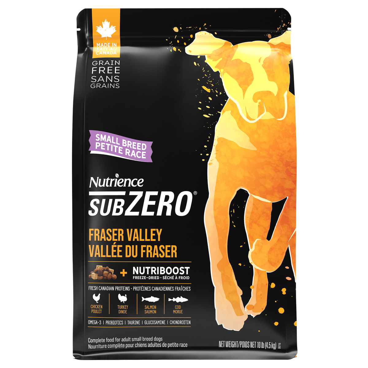Nourriture Nutrience SubZero pour chiens de petite race, Vallée du Fraser, 4,5 kg