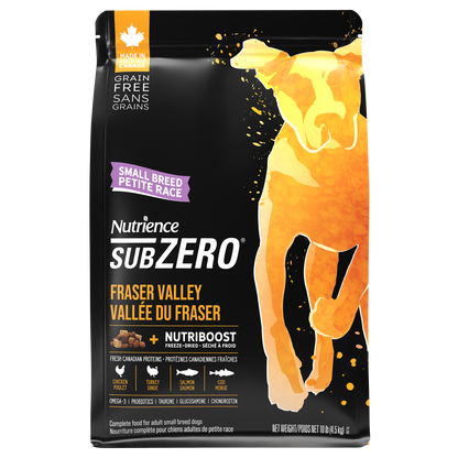 Nourriture Nutrience SubZero pour chiens de petite race, Vallée du Fraser, 4,5 kg