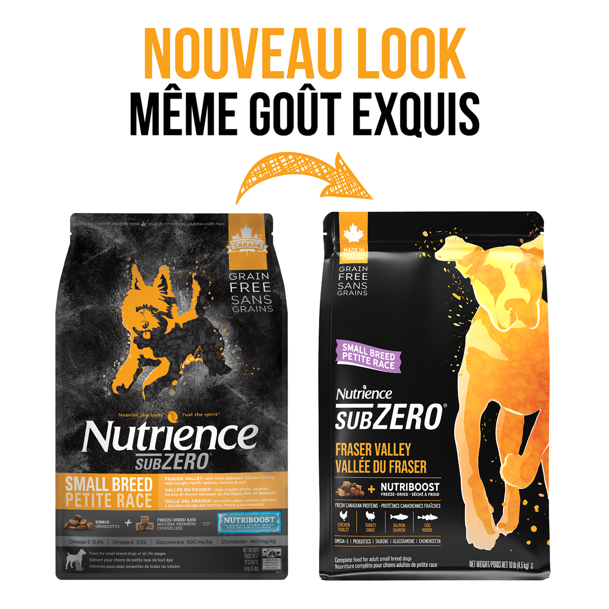 Nourriture Nutrience SubZero pour chiens de petite race, Vallée du Fraser, 4,5 kg