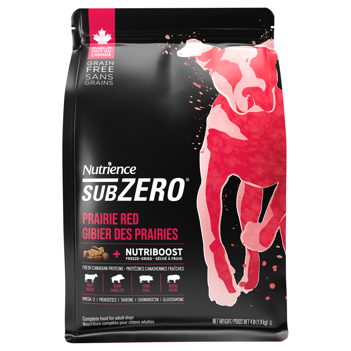 Nourriture Nutrience SubZero pour chiens, Gibier des Prairies, 1,8 kg
