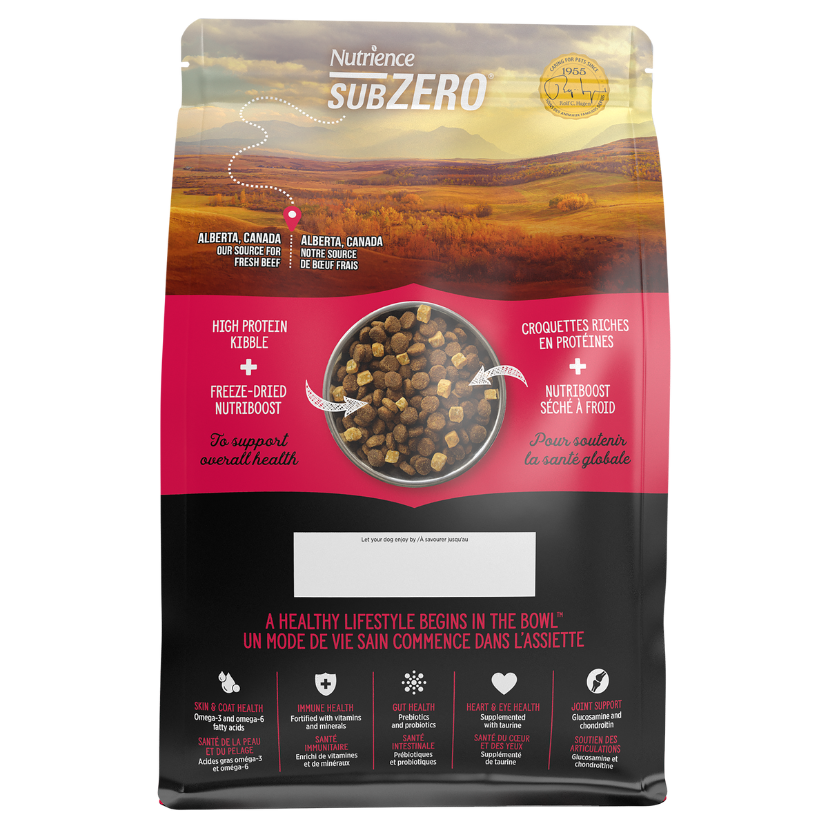 Nourriture Nutrience SubZero pour chiens, Gibier des Prairies, 4,5 kg
