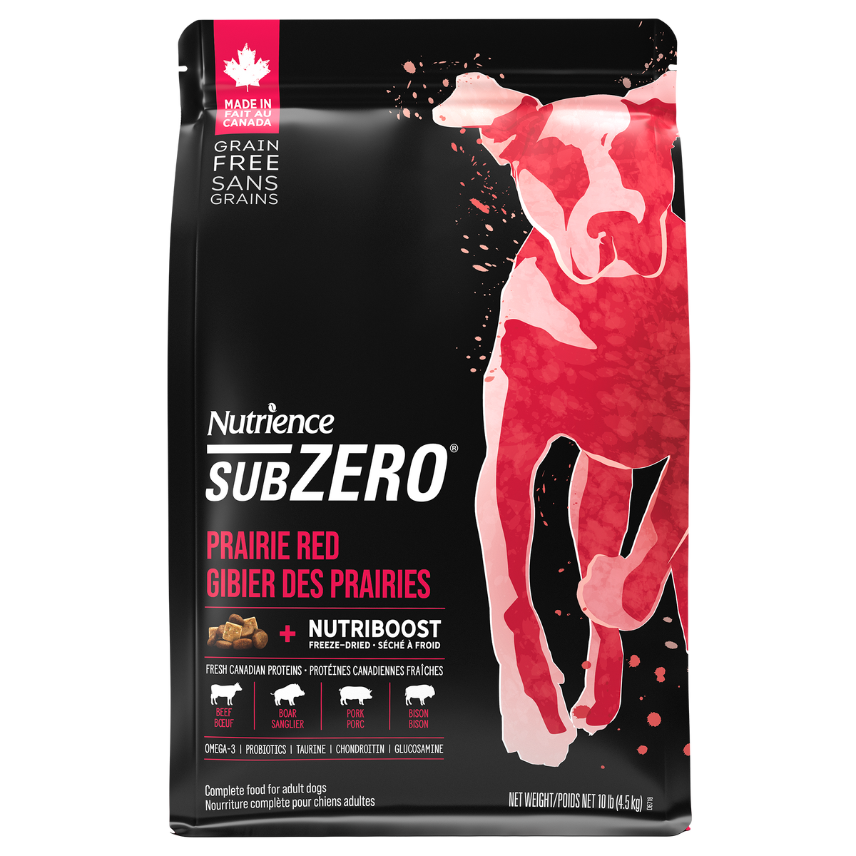 Nourriture Nutrience SubZero pour chiens, Gibier des Prairies, 4,5 kg