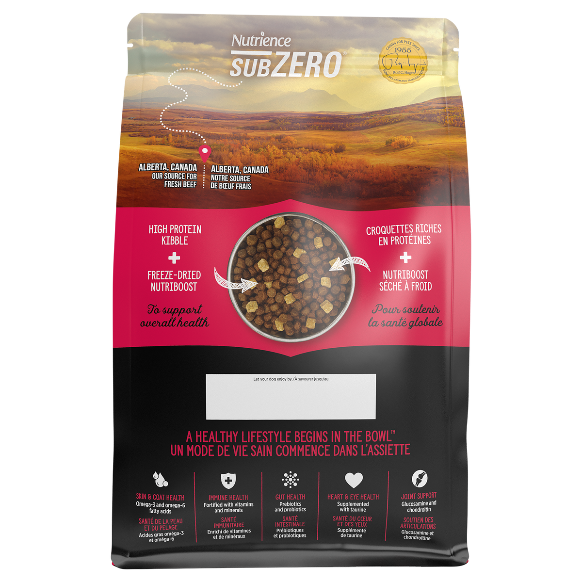 Nourriture Nutrience SubZero pour chiens de petite race, Gibier des Prairies, 4,5 kg
