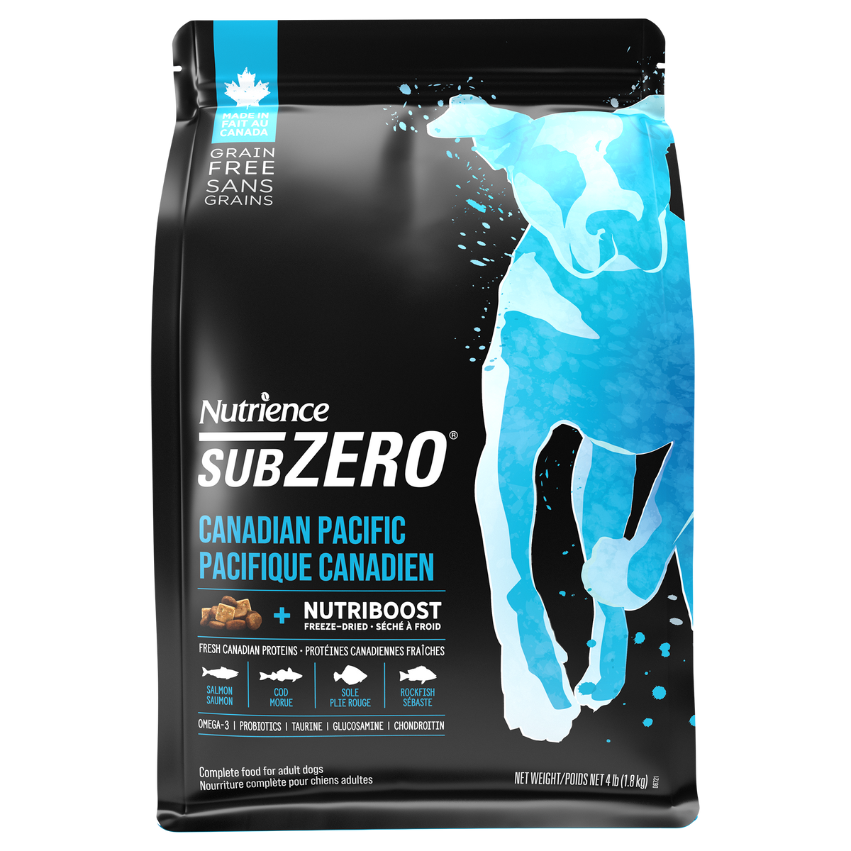 Nourriture Nutrience SubZero pour chiens, Pacifique canadien,1,8 kg