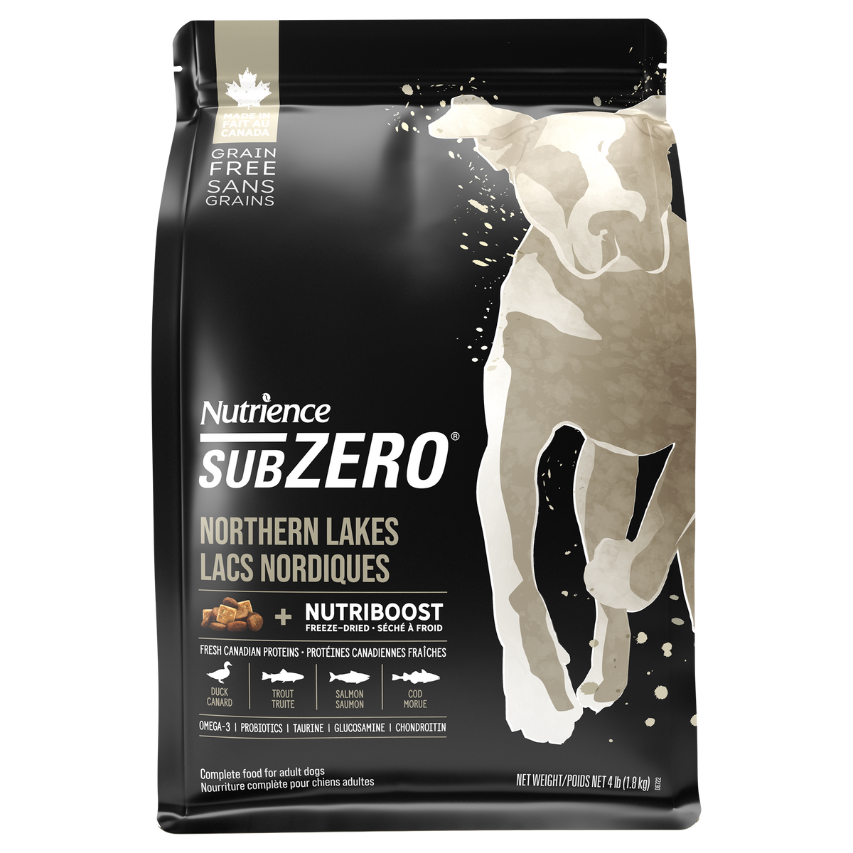 Nourriture Nutrience SubZero pour chiens, Lacs nordiques, 1,8 kg