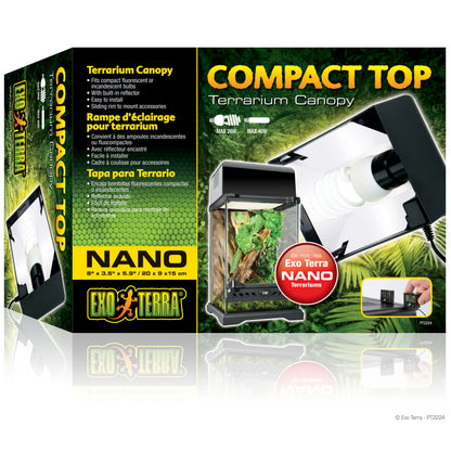 Couvercle d’éclairage Compact Top Exo Terra, nano, 20 x 9 x 15 cm (8 x 3,5 x 5,9 po)