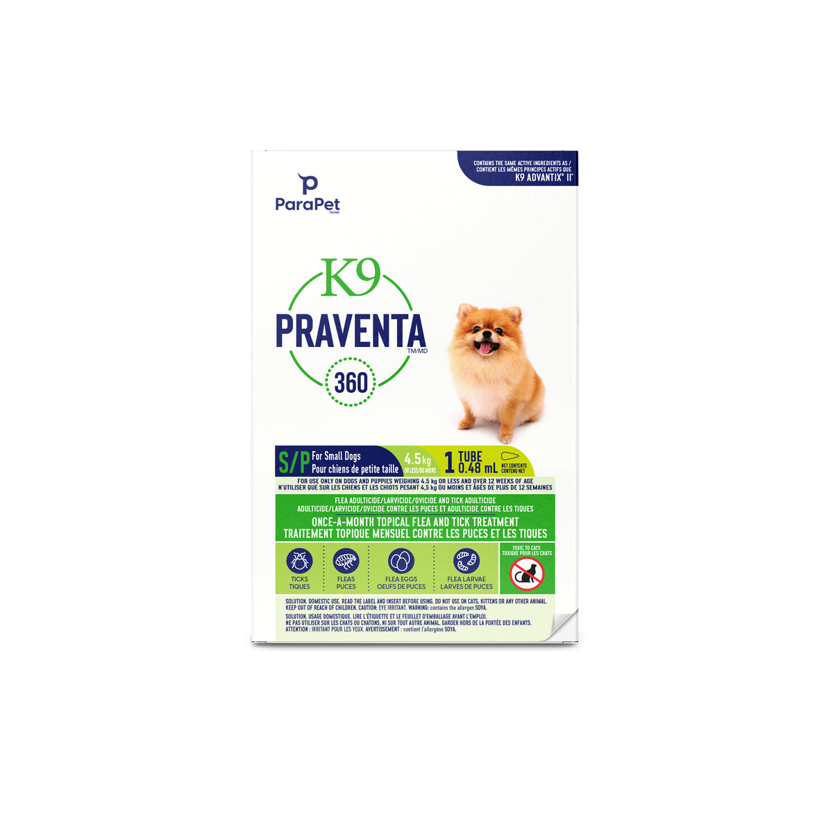 Traitement K9 Praventa 360, chiens de petite taille, 1 tube