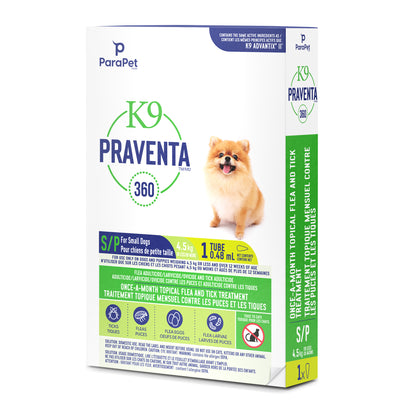 Traitement K9 Praventa 360, chiens de petite taille, 1 tube