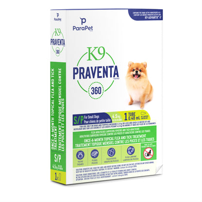 Traitement K9 Praventa 360, chiens de petite taille, 1 tube