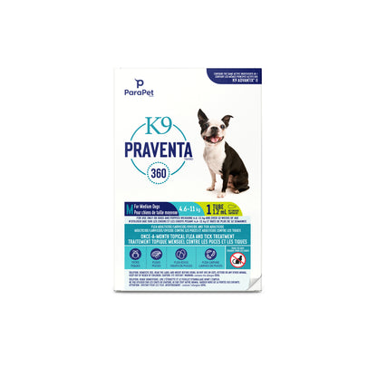 Traitement K9 Praventa 360, chiens de taille moyenne, 1 tube
