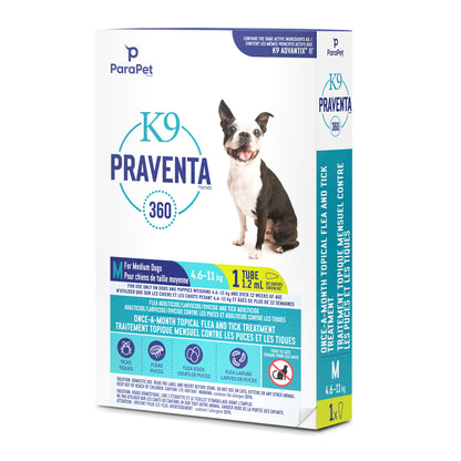Traitement K9 Praventa 360, chiens de taille moyenne, 1 tube