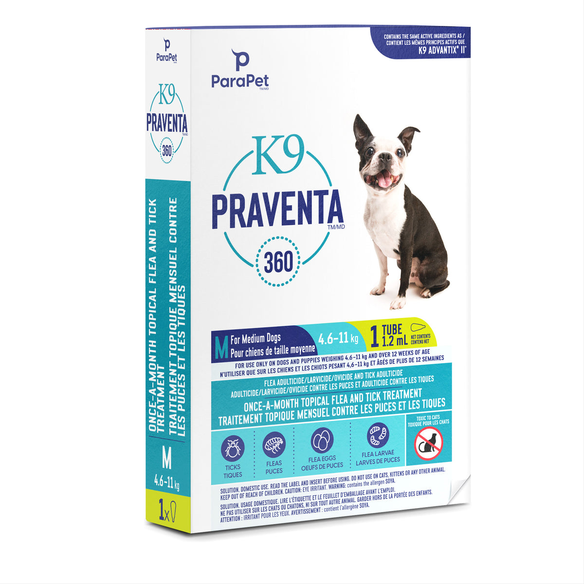Traitement K9 Praventa 360, chiens de taille moyenne, 1 tube