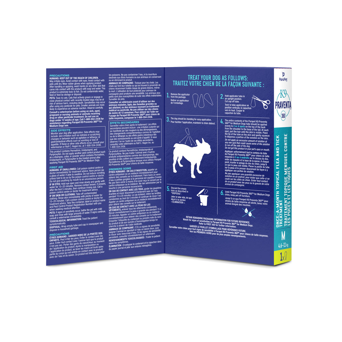 Traitement K9 Praventa 360, chiens de taille moyenne, 1 tube