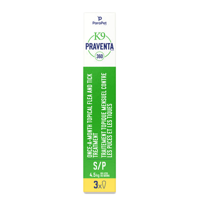 Traitement K9 Praventa 360, chiens de petite taille, 3 tubes