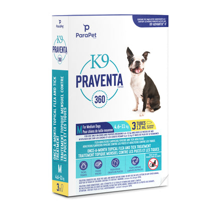 Traitement K9 Praventa 360, chiens de taille moyenne, 3 tubes