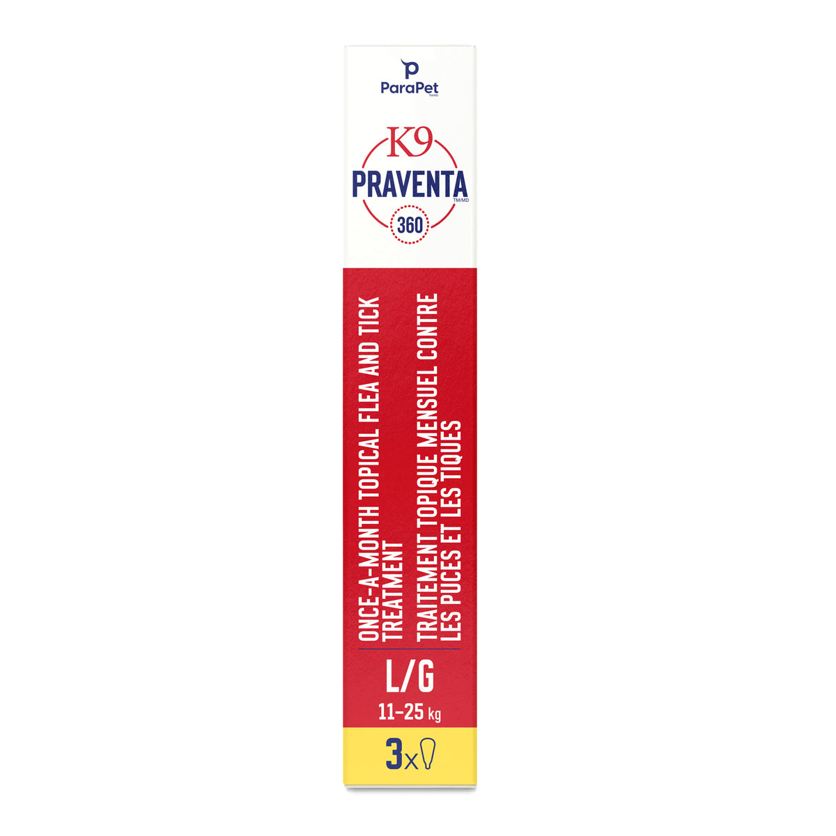 Traitement K9 Praventa 360, chiens de grande taille, 3 tubes