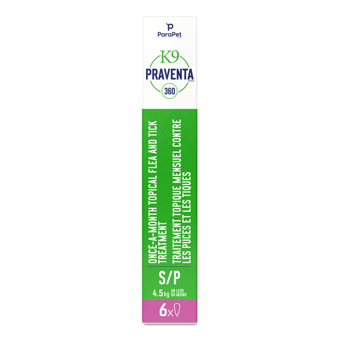 Traitement K9 Praventa 360, chiens de petite taille, 6 tubes