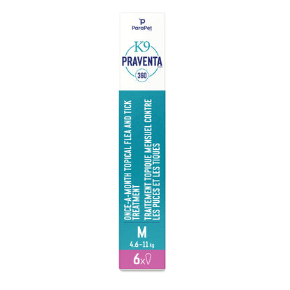 Traitement K9 Praventa 360, chiens de taille moyenne, 6 tubes