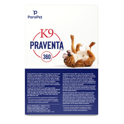 Traitement K9 Praventa 360, chiens de grande taille, 6 tubes