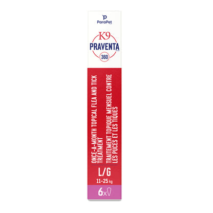 Traitement K9 Praventa 360, chiens de grande taille, 6 tubes