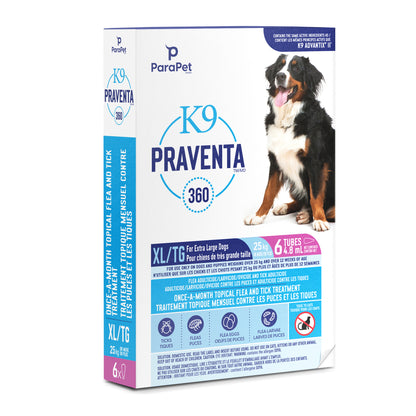 Traitement K9 Praventa 360, chiens de très grande taille, 6 tubes