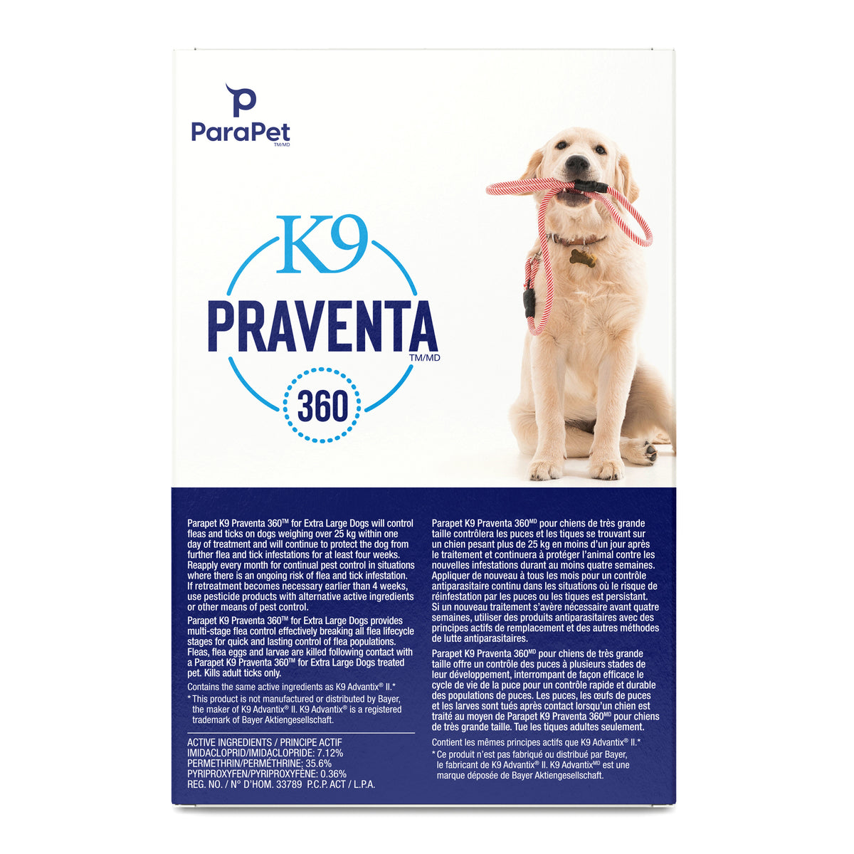 Traitement K9 Praventa 360, chiens de très grande taille, 6 tubes