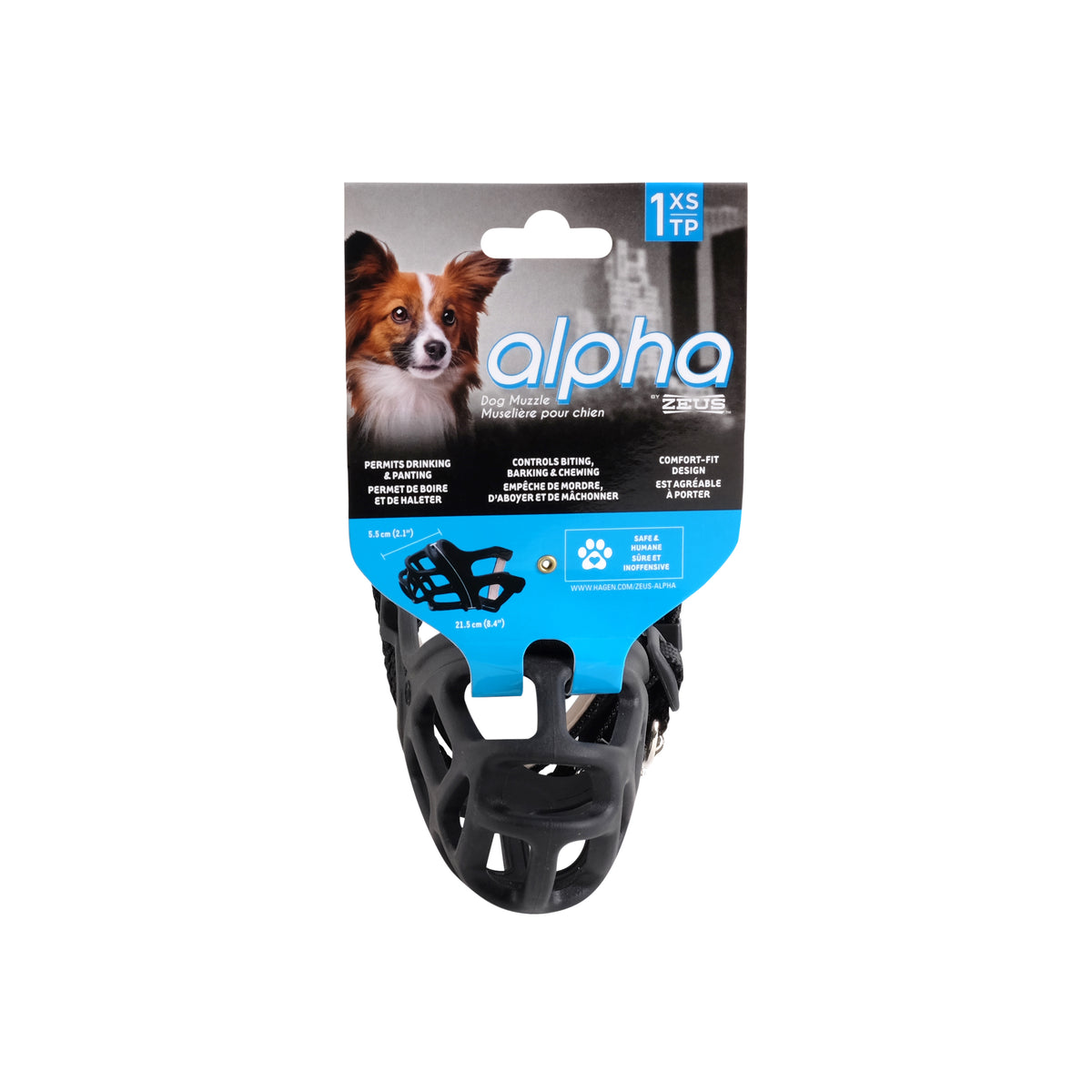 Muselière Alpha Zeus pour chiens, grandeur 1, très petite