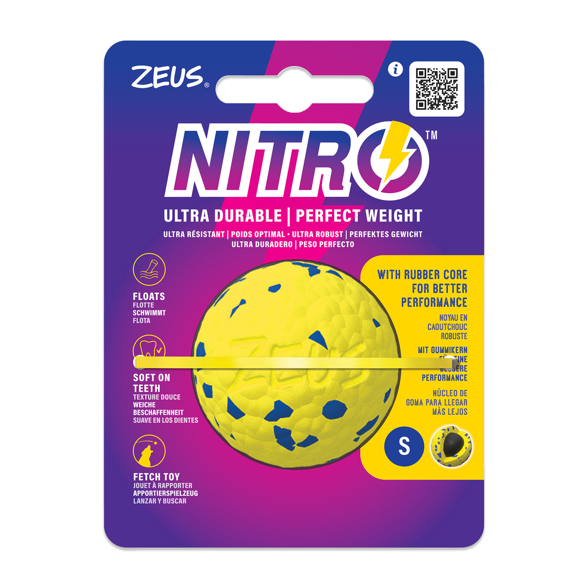 Jouet Nitro Zeus, balle lestée, petite, diam. 5 cm (2 po)